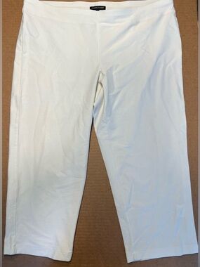 Eileen Fisher Pants Crop Viscose White Pull On Size Large